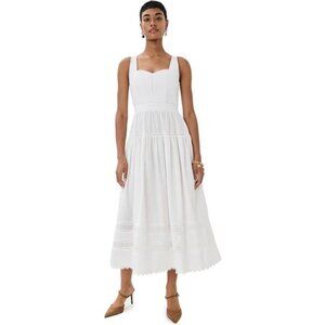 Ulla Johnson Isadora Dress Cowrie Crochet Quilted Cotton Quiet Luxury Scandi